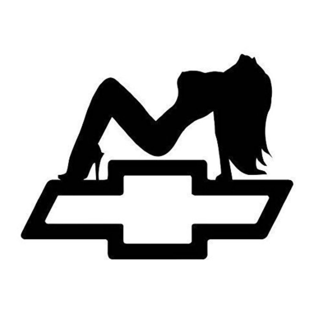 Vinyl Decal for Window - Chevy Logo w/ Girl